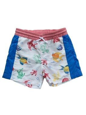 The Beaufort Bonnet Company Size 4T Fripp Island Fishies Colorful Swim Trunks